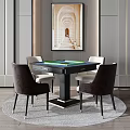 Light Luxury Mahjong Table and Chair Mahjong Table and Chair Combination 3d model