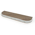 Wooden Console Shelf With Brown Top White Frame And Decorative Panels