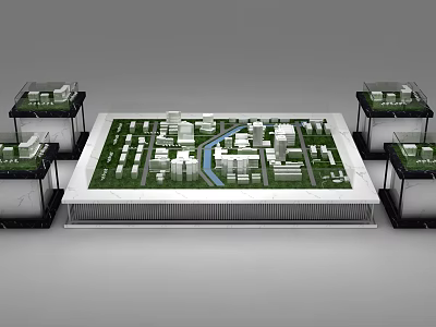 High Quality Commercial Equipment Exhibition Model With Display Stands And Lighting Structures 3d model