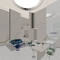 Modern Bright Beauty Hair Salon Interior Design With Spacious Comfortable Duplex Lounge And Reception Area