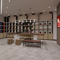 Neat Tobacco and Liquor Store Interior with Shelves Displaying Diverse Wine and Tobacco Products