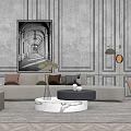 Modern sofa coffee table combination 3d model