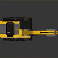 Yellow CAT Excavator Model With Black Tracks And Front Bucket