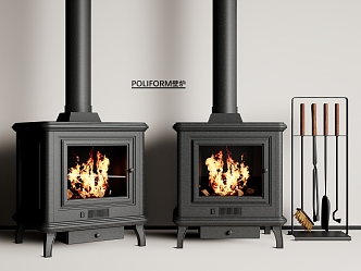 Modern Fireplace Indoor Fireplace Firewood Fireplace Stove 3d model