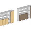 Modern Wooden Bookcase Design With Open Shelves And Cabinet Storage