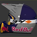 SHARK Motocross Helmet Featuring Red Bull Logo And Protective Goggles Design