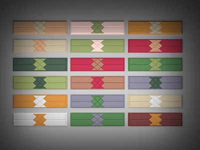 Various Colored Soft Upholstery Panels With Crisscross Patterns And Diverse Designs 3d model