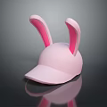 Adorable Soft Pink Rabbit Ears Baseball Cap For Kids Daily Casual Wear