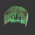 Gothic Architectural Wooden Model With Detailed Ribbed Vault And Pointed Arches