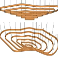 Modern Curved Layered Chandelier Design With Sleek Metal Frames And LED Lighting For Interior Spaces