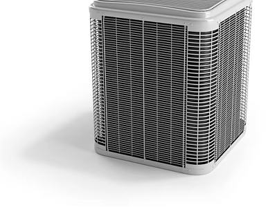 Modern Air Conditioner Fan Outdoor Unit With Grid Design For Residential Cooling System 3d model