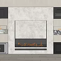 Modern Interior Various Fireplace Design With Concrete Surround And Burning Flames