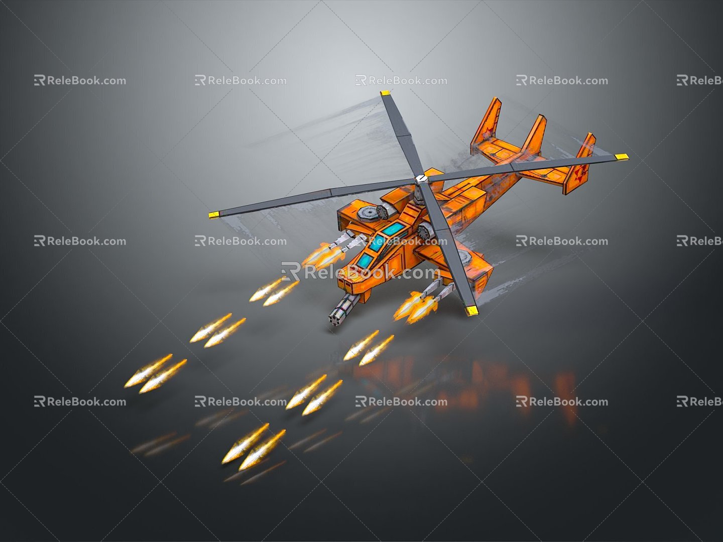 Modern gunship helicopter helicopter gunship combat helicopter 3d model