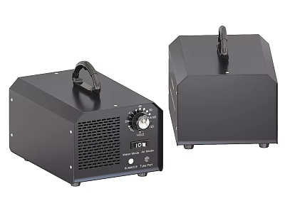 Black Industrial Equipment With Handle Knob Ventilation Holes And Stable Design 3d model