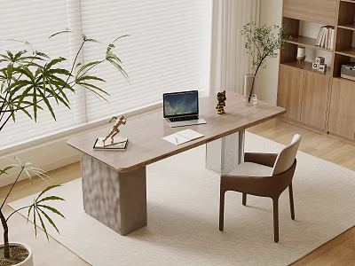 Modern Office Desk and Chair Desk and Chair Computer Desk and Chair 3d model