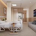 Modern Hospital Outpatient Clinic Interior With Patient Bed Sofa TV And Medical Devices