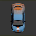 Blue And Orange Compact Car With Didi Logo Sporty Design And Stylish Wheels
