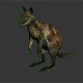 Realistic Reptile Standing With Brown Yellow Scales On Gray Background