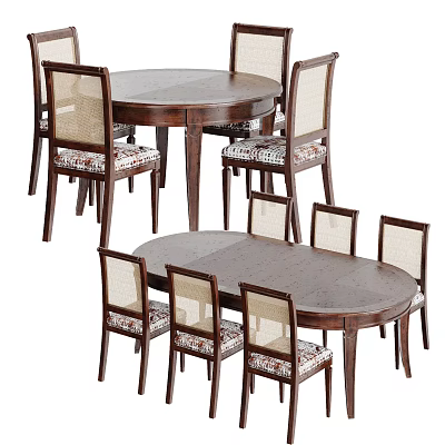 American Dining Table and Chair Combination Dining Table and Chair 3d model