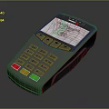 Gray Electronic POS Payment Terminal With Digital Screen And Keypad Buttons 3d model