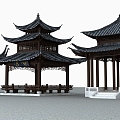 A variety of Chinese pavilion 3d model