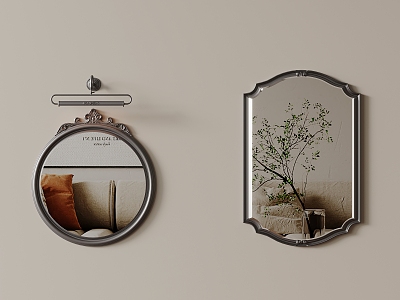 Bathroom mirror French mirror 3d model