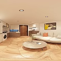 Modern Apartment Living Room With Sofa Coffee Table Plants And Wooden Flooring