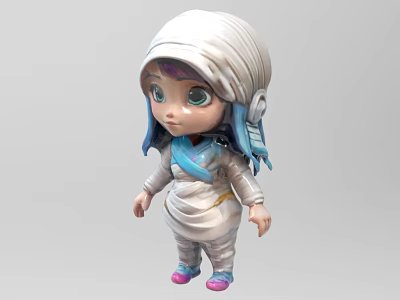 Cartoon Character In Mummy Costume With Blue Hair And Pink Shoes 3d model Cartoon Character In Mummy Costume With Blue Hair And Pink Shoes 3d model