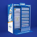 Blue Hydration Station Vending Machine Stocked With Cold Bottled Beverages 3d model