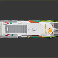 Fast Ferry Water Transport With Modern Design Green Orange White Colors For Tourist Travel