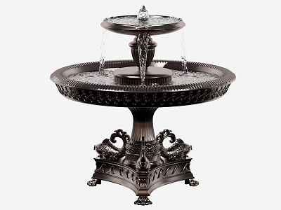 European Fountain Waterscape Fountain 3d model