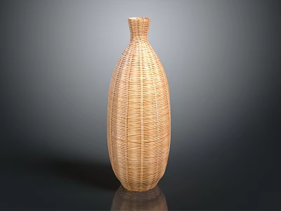 Handcrafted Woven Rattan Vase For Elegant Home Decor And Interior Design 3d model