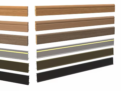 Various Baseboard Trim Options In Different Colors And Materials For Home Decor 3d model