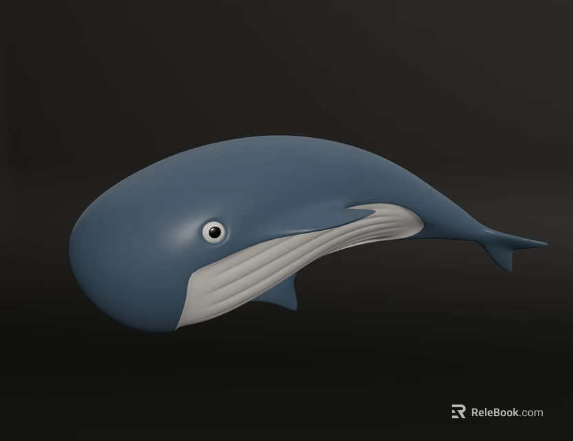 Realistic Blue Whale 3D Model with White Belly and Streamlined Shape 3d model 