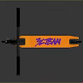 Modern Urban Scooter With Black Handle Orange Deck And Pink ZAKU Text
