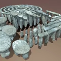 Spiral Stone Structure With Gray Natural Stones And Circular Arrangement Design