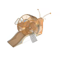 Snail Shaped Playground Equipment With Slide Seat And Metal Frame For Kids Outdoor Activity