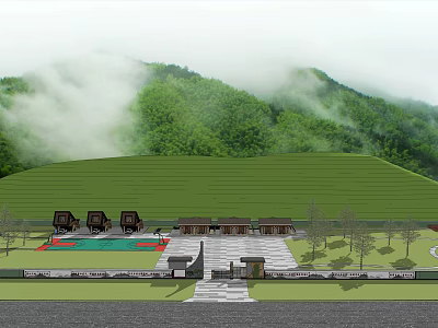 New Chinese Homestay Beautiful Country Homestay Vegetable Garden Base 3d model