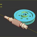 Air Conditioner Air Outlet 3D Model Featuring Blue Circular Component Yellow Ring And White Spiral