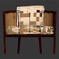 Modern Wicker Accent Chair With White Cushion And Wooden Legs Design