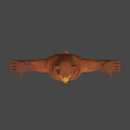 Cartoon Brown Bear Game and Movie Character 3D Model With Cheerful Expression Arms Outstretched