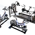 Home Gym Fitness Equipment Set With Exercise Bikes Treadmills And Multi Functional Trainers