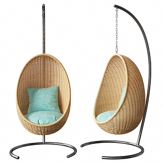 Modern Hanging Chair Outdoor Woven Hanging Chair 3d model