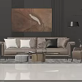Modern Sofa and Coffee Table Set with Elegant Living Room Decorative Elements 3d model