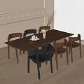 Modern Dining Table and Chair Combination Dining Chair Single Chair Island Table Dining Table 3d model