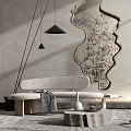 Modern Light Gray Sectional Sofa With Cozy Throw Pillows In Stylish Living Room Area