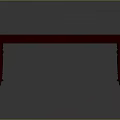 Sturdy Red Wooden Dining Table With Long Surface And Elegant Carved Legs
