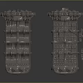 Two Cosmic Space Station Modules With Detailed Aerospace Structure Design Elements