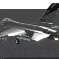 Two Seater Fighter Jet Flying In Cloudy Sky With Mounted Weapons And Extended Landing Gear 3d model