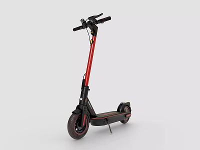 Red And Black Electric Scooter With Modern Design And Sleek Frame Features 3d model